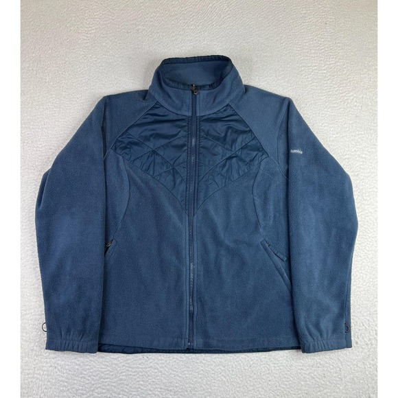 Columbia Jackets & Blazers - Columbia Jacket Womens‎ Plus 1X Blue Fleece Interchange Full Zip Quilted Outdoor